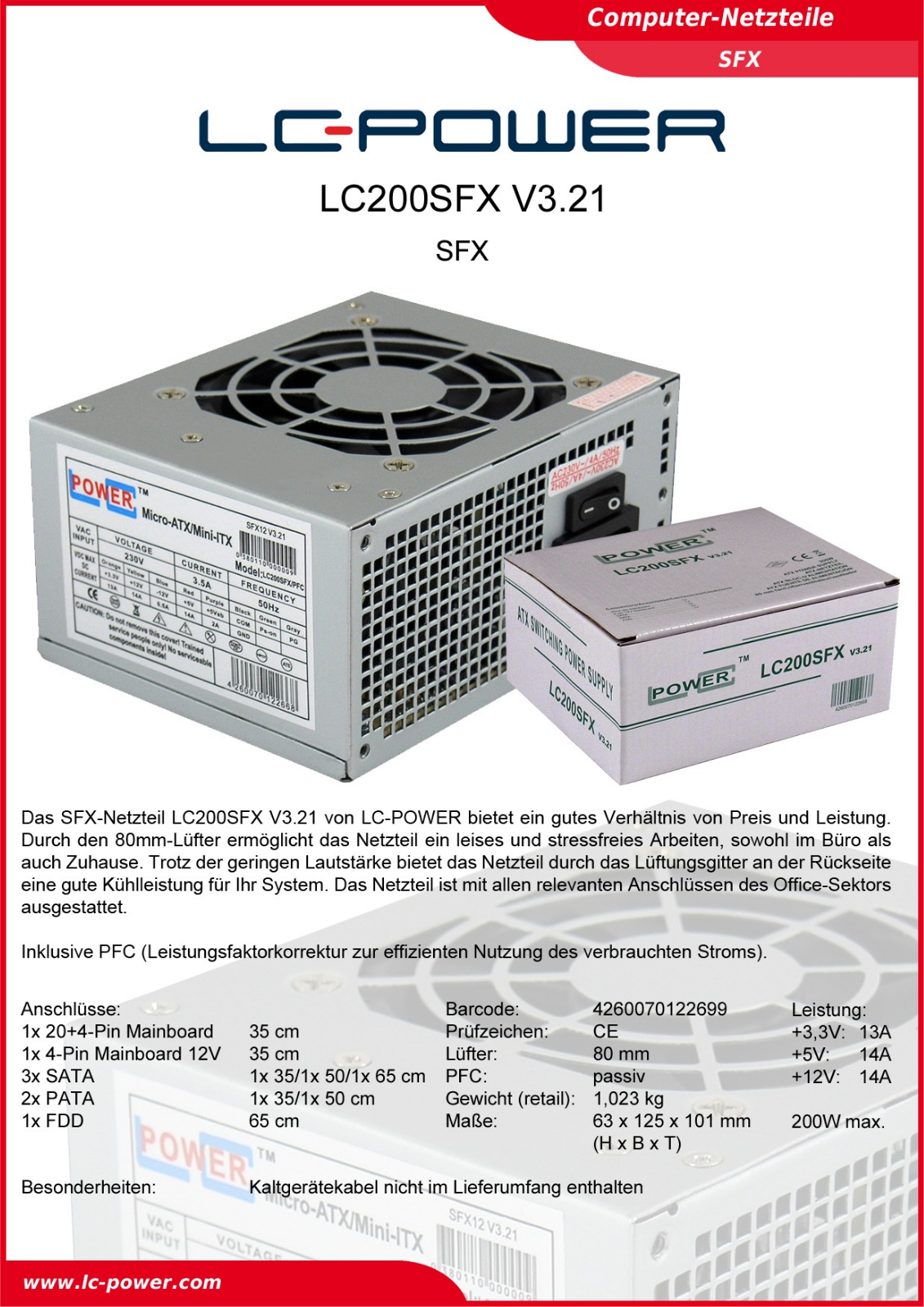 LC-Power LC200SFX User Manual