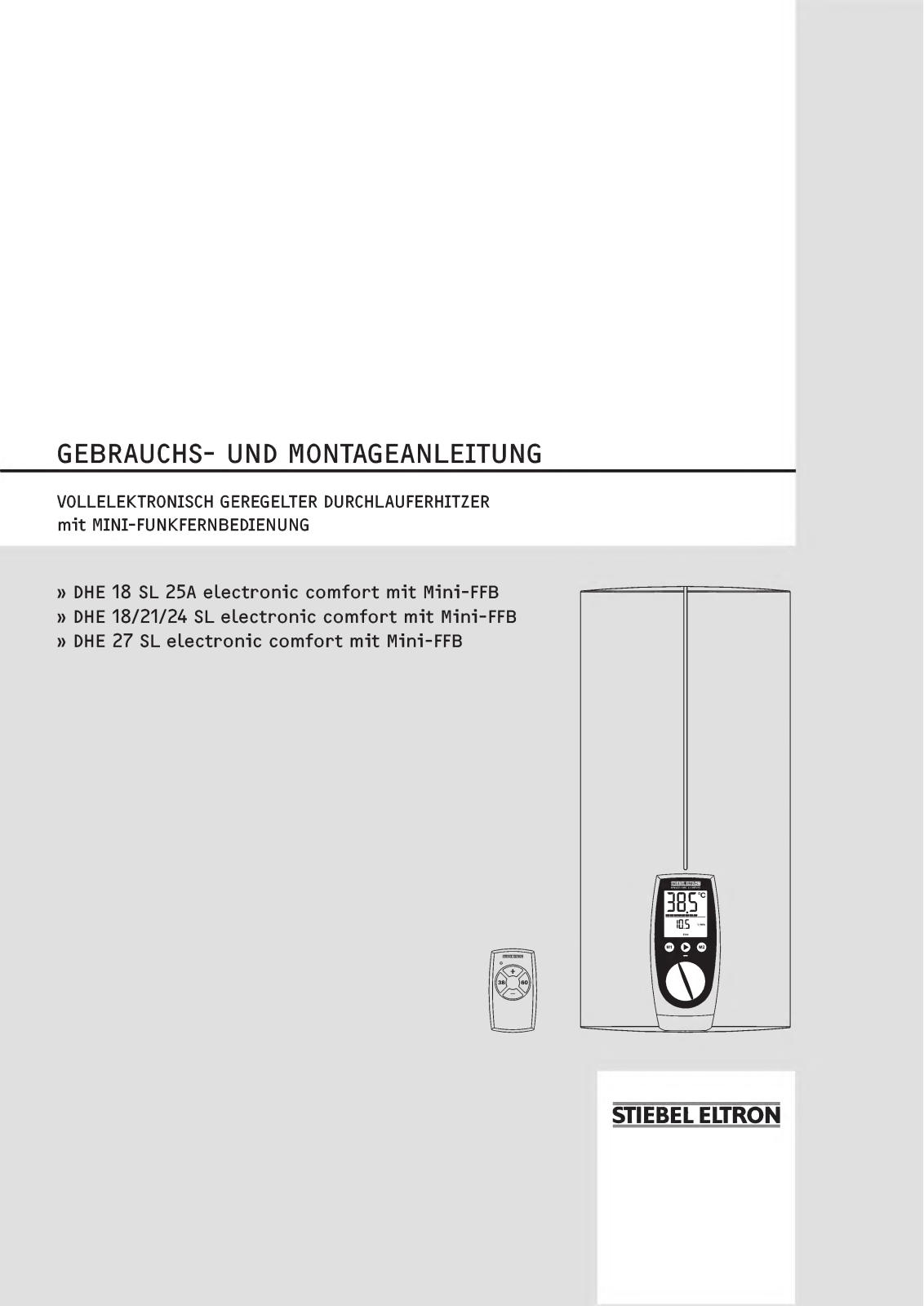 Stiebel Eltron DHE 24 SL, DHE 18 SL, DHE 21 SL, DHE 27 SL, DHE 27 SL 25A User Manual