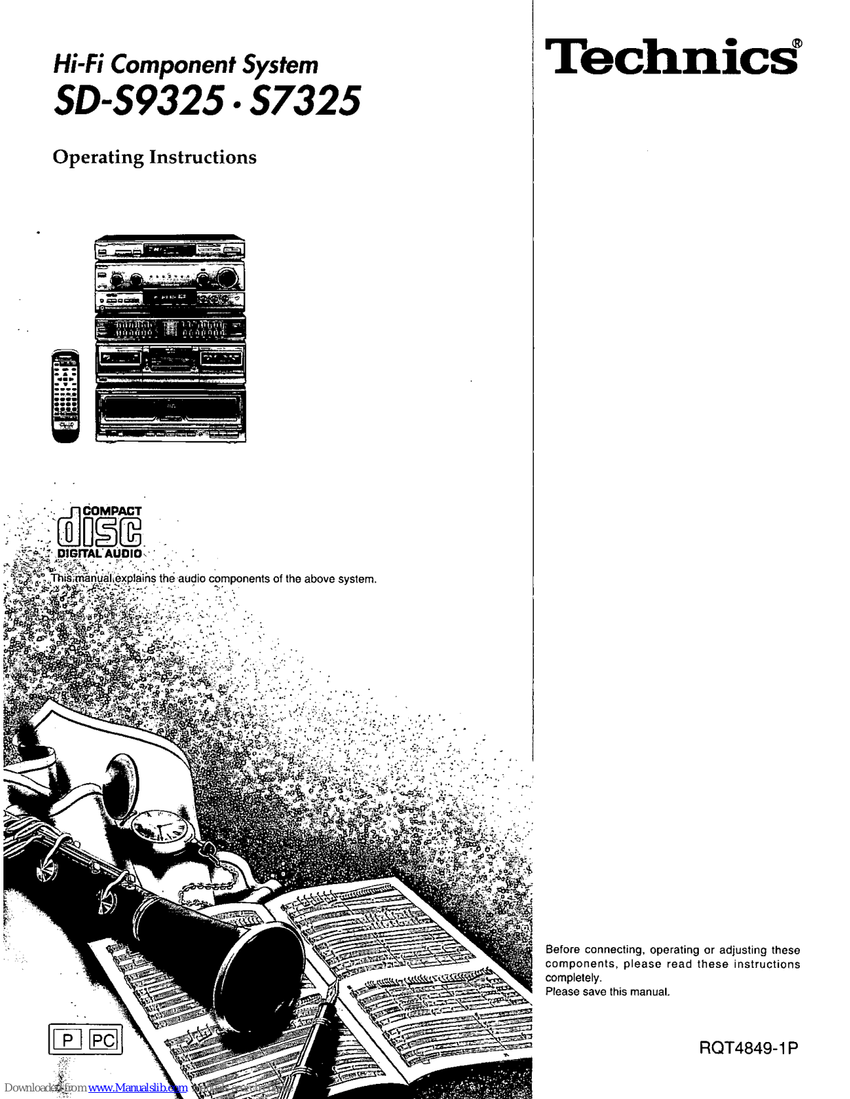 Technics SD-S9325, ST-K55, SU-G88, SH-GE50, RS-TR180 Operating Instructions Manual