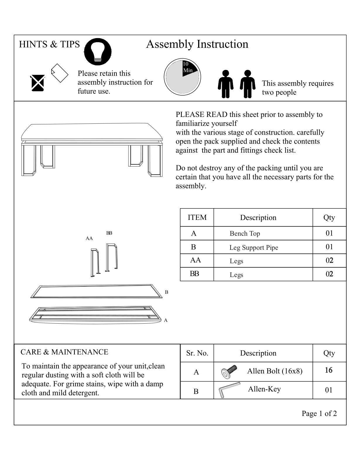 Union Rustic UNRT1429 Installation & Assembly - ManualMachine.com