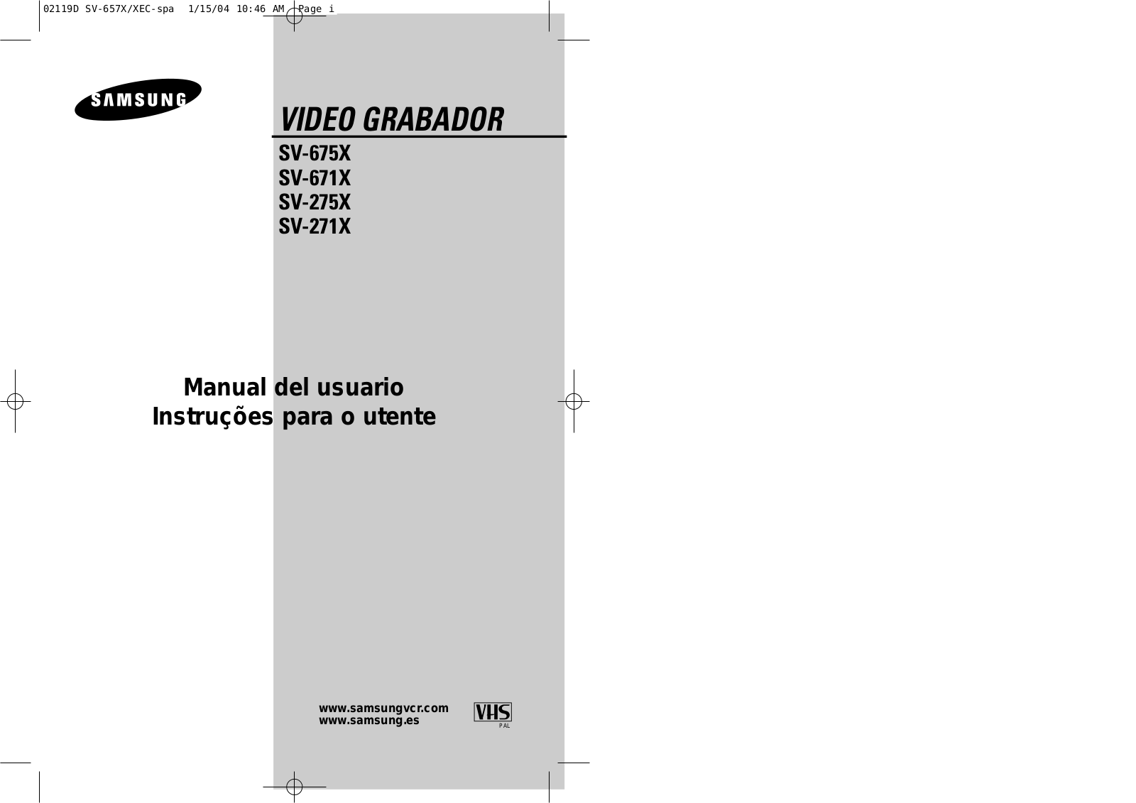 Samsung SV675X, SV671X, SV275X, SV271X User Manual