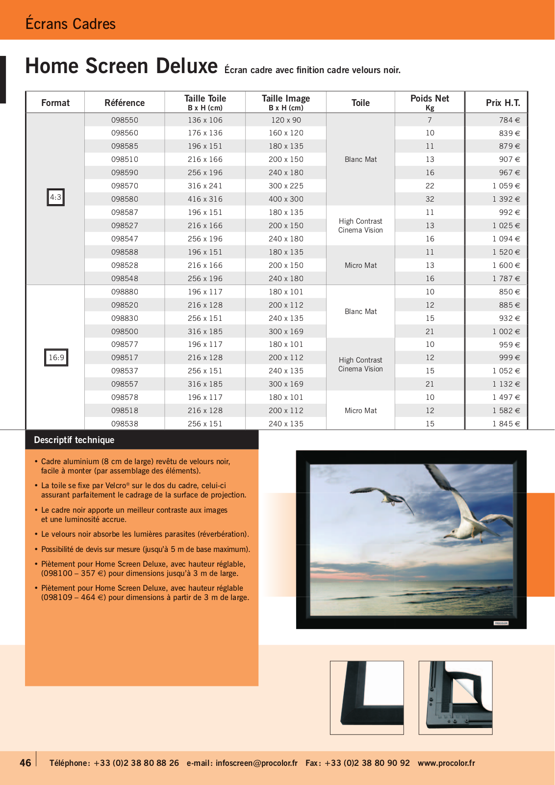 Procolor HOME SCREEN DELUXE PRODUCT SHEET