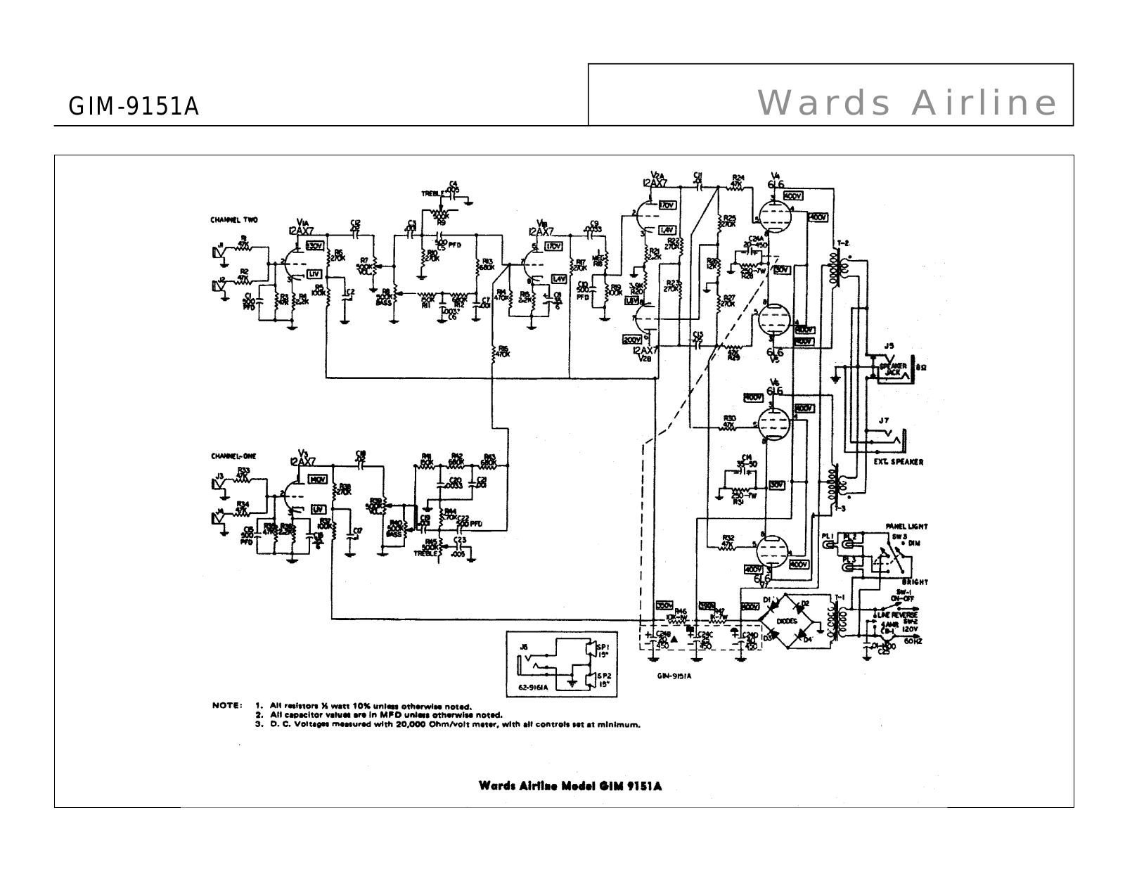 Airline Wards gim 9151a schematic