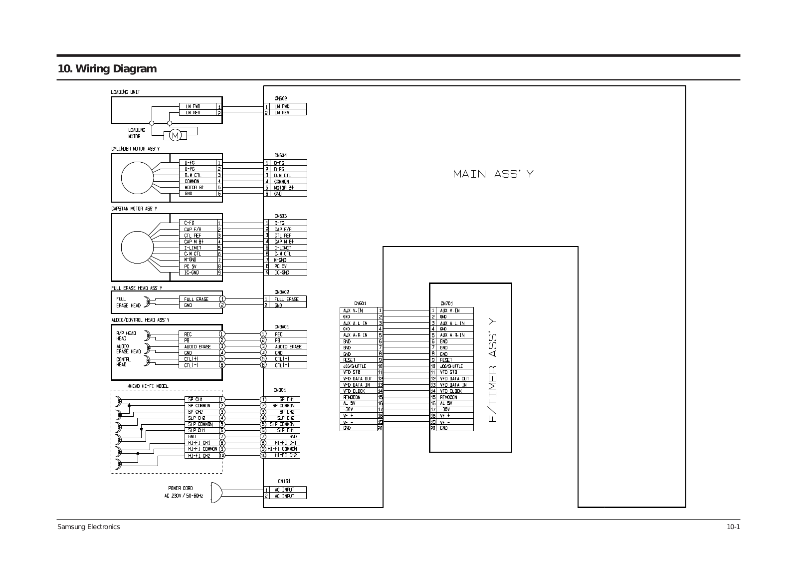 Samsung Svr-600, sv-605G, SV-A120G-CIS Wiring Diagram