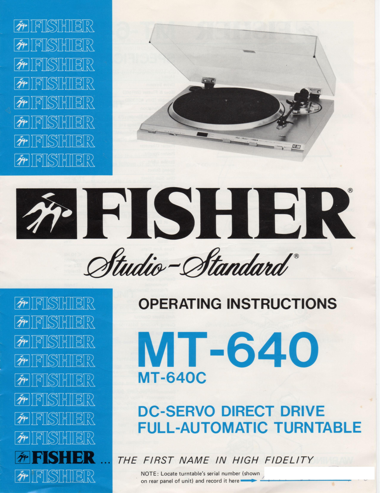 Fisher MT 640 Specifications - ManualMachine.com
