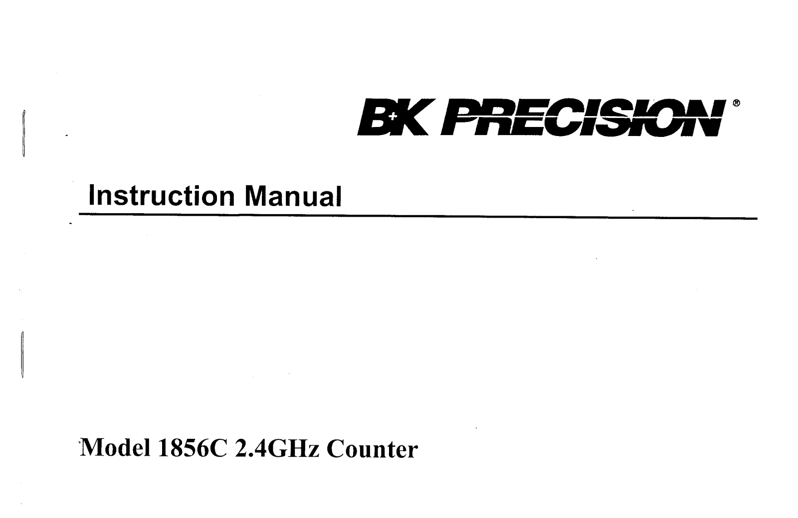 BK Precision 1856C User Manual