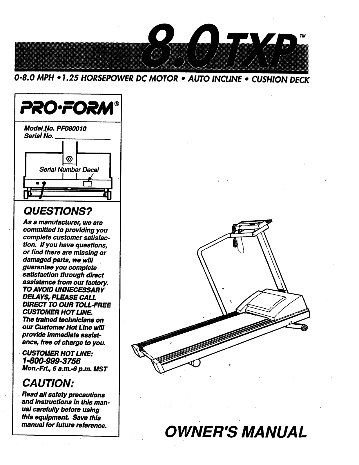 ProForm PF080012, PF080010 User Manual