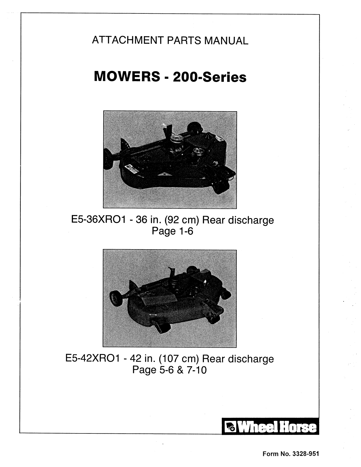 Toro E5-42XR01, E5-36XR01 Parts Catalogue