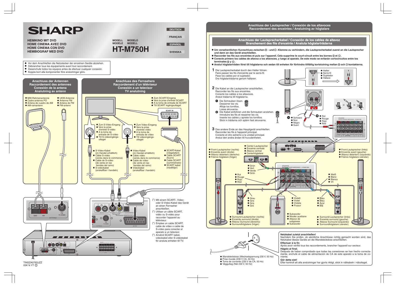 SHARP HT-M750H User Manual