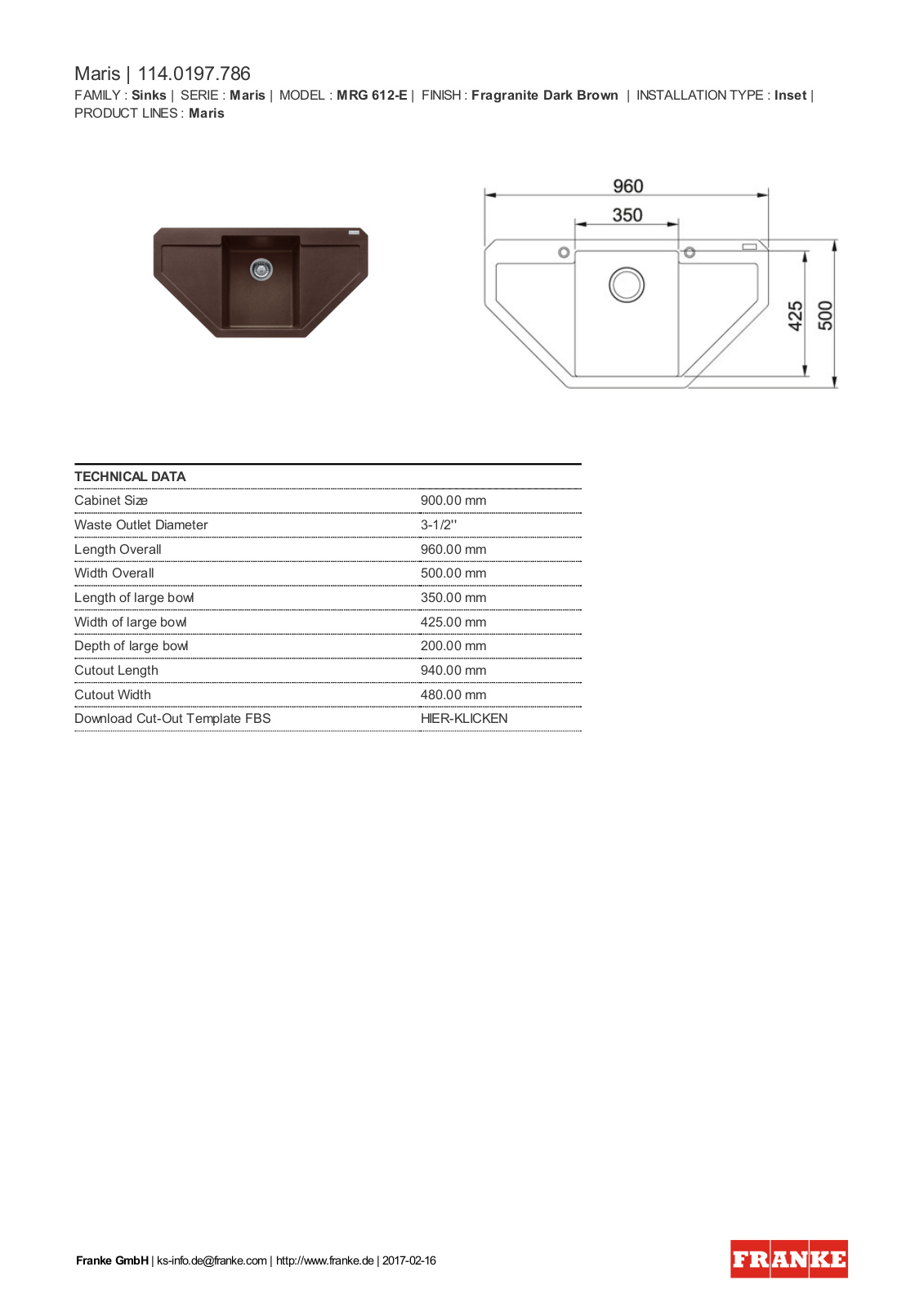 Franke 114.0197.786 Service Manual