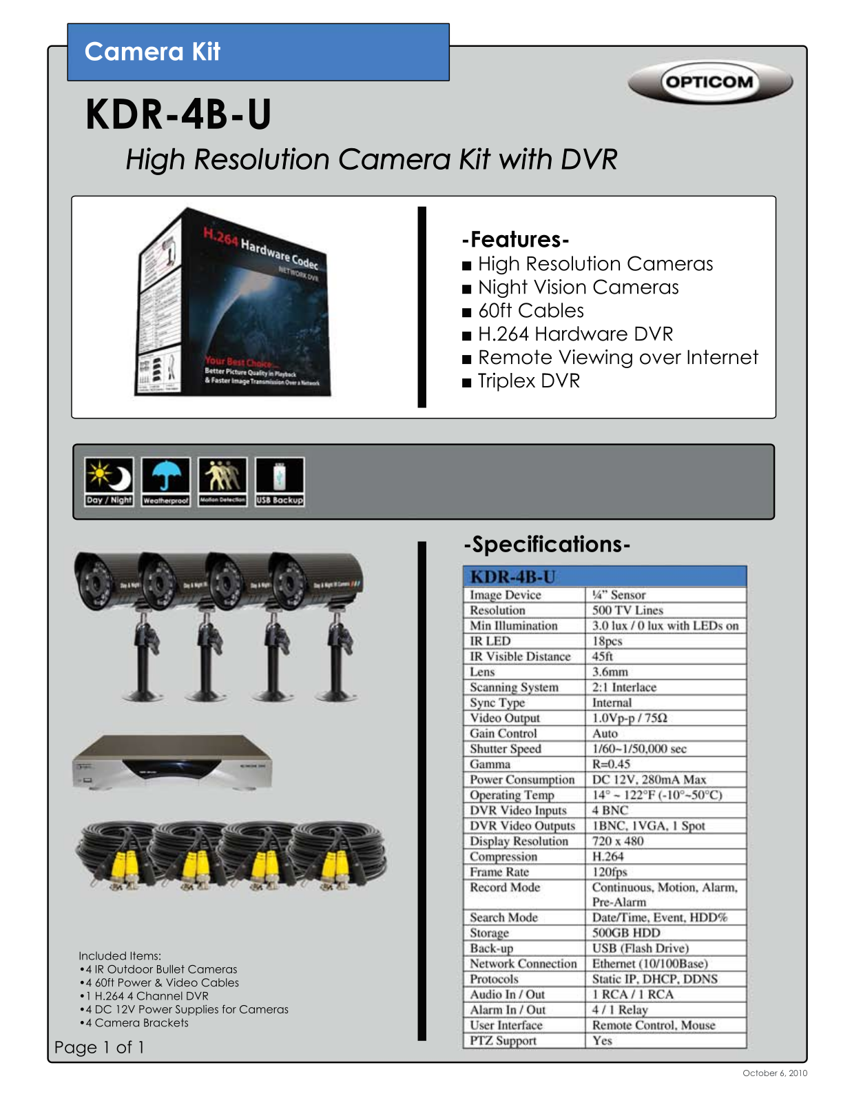 Opticom KDR-4B-U PRODUCT CATALOG