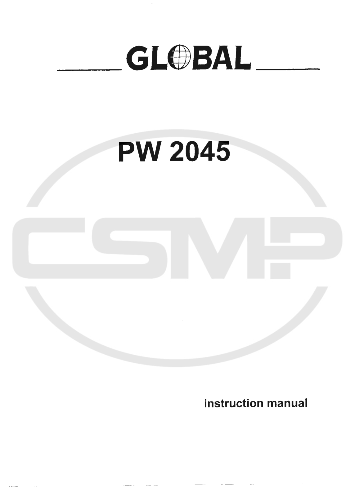 Global PW-2045 Parts Book