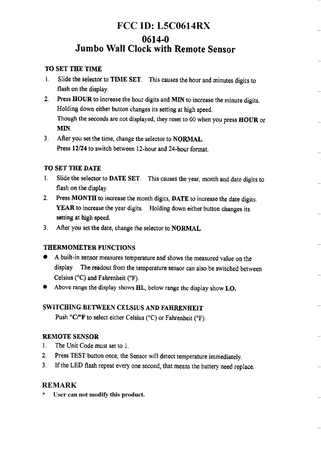 Ansen Electronics Co 0614RX User Manual