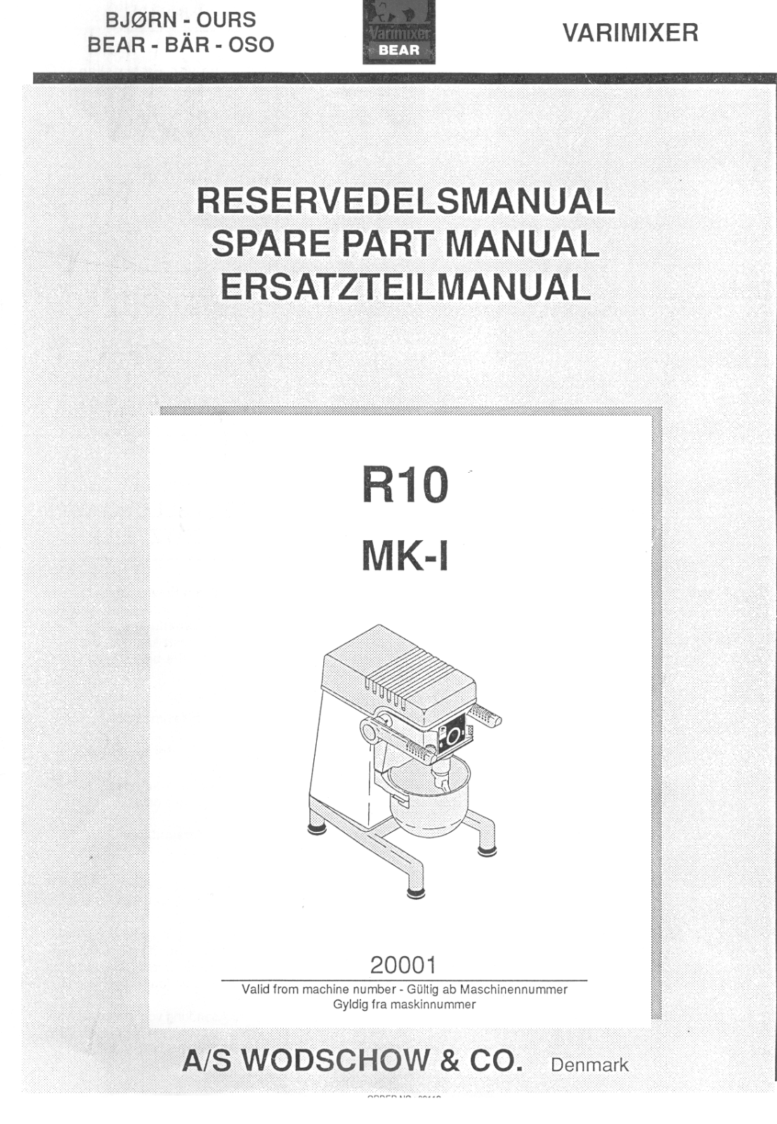 Varimixer R10 Operators Manual