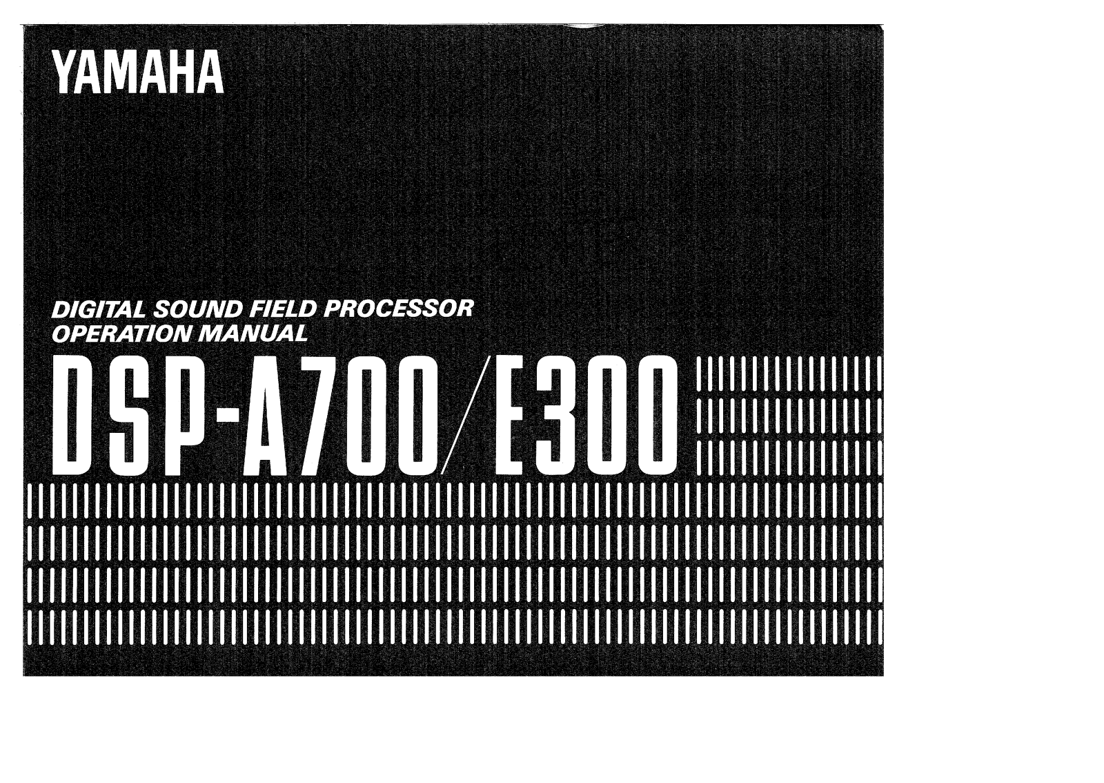 Yamaha DSPA-700 Owners manual