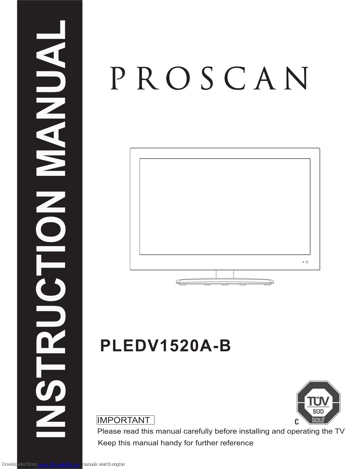 ProScan PLEDV1520A-B Instruction Manual