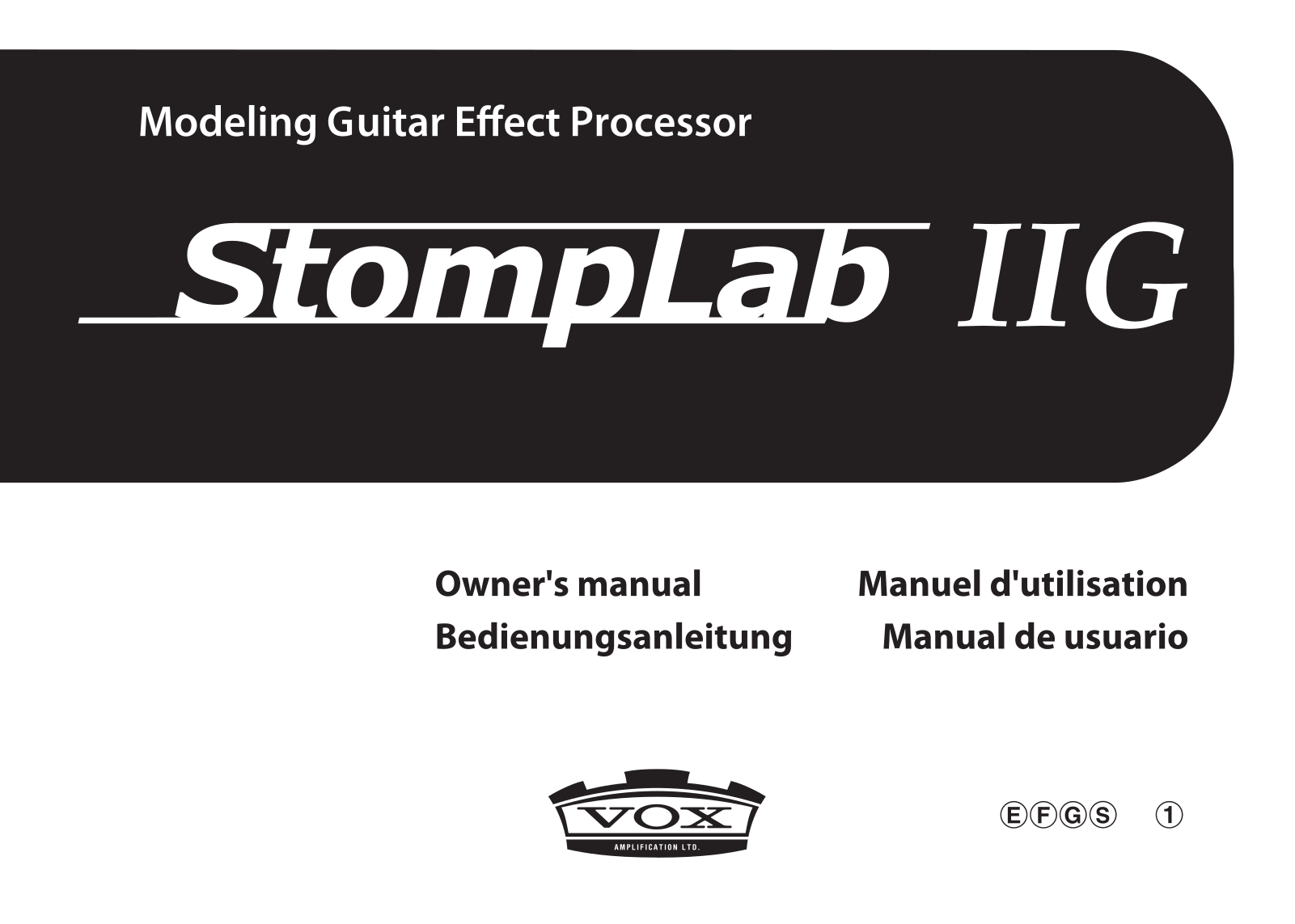 Vox StompLab IIG Owner`s Manual