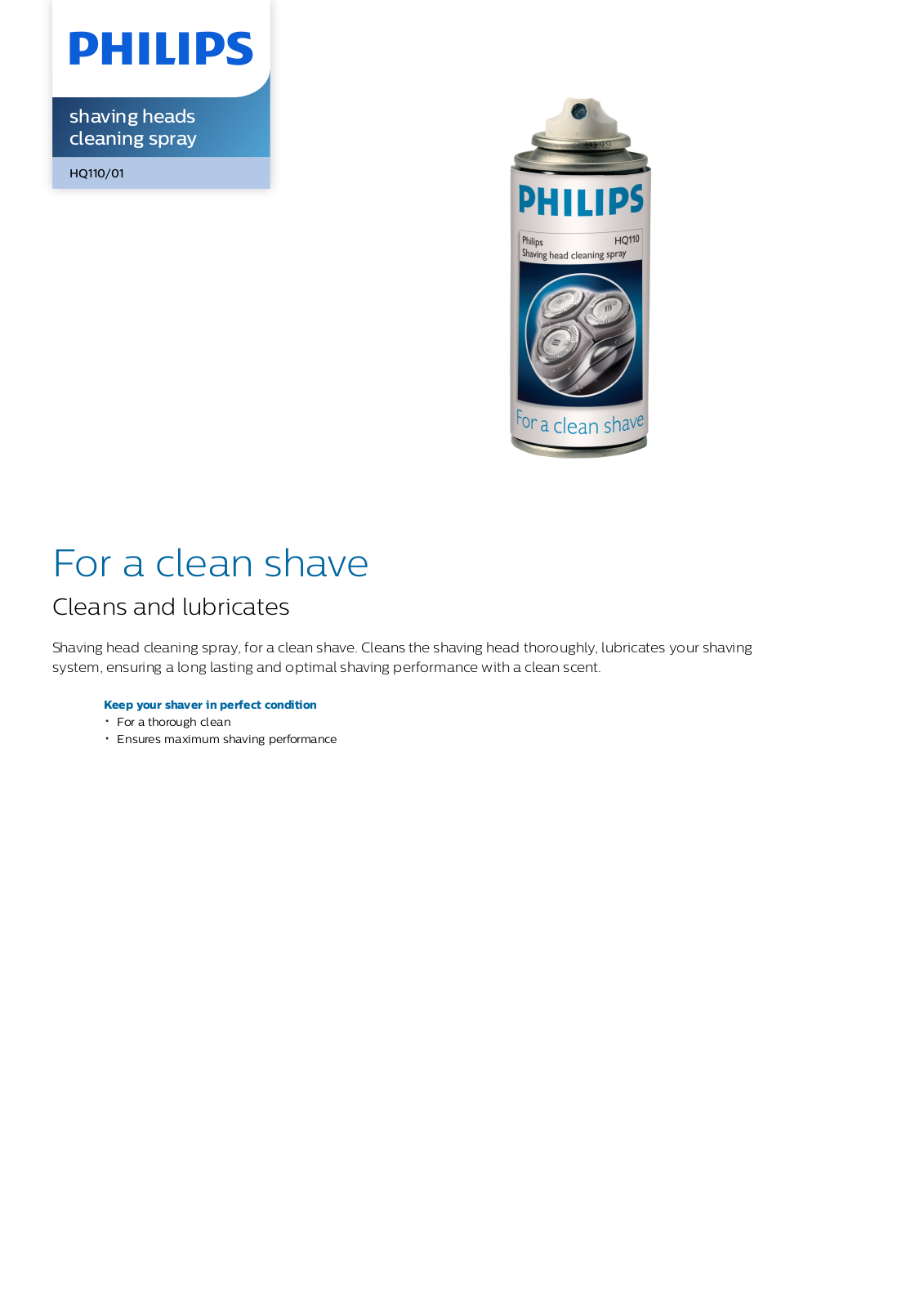 Philips HQ110/01 leaflet - ManualMachine.com