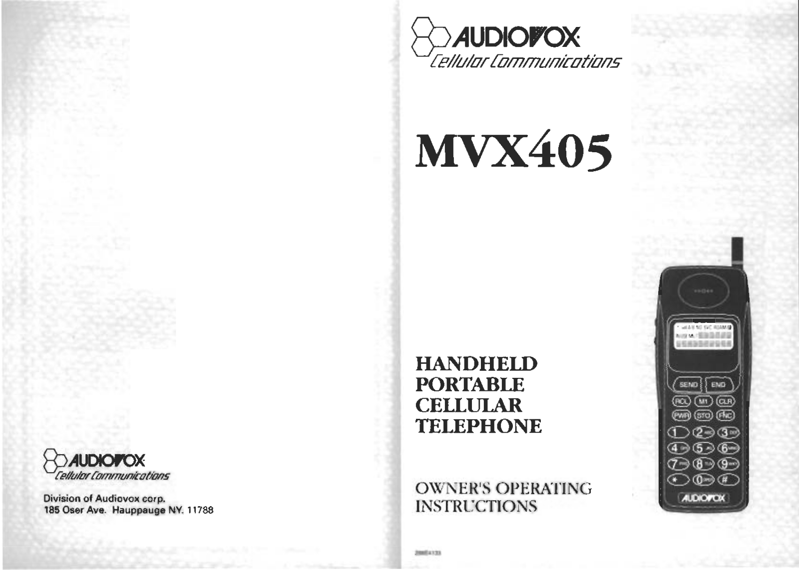 Audiovox MVX405 User Manual