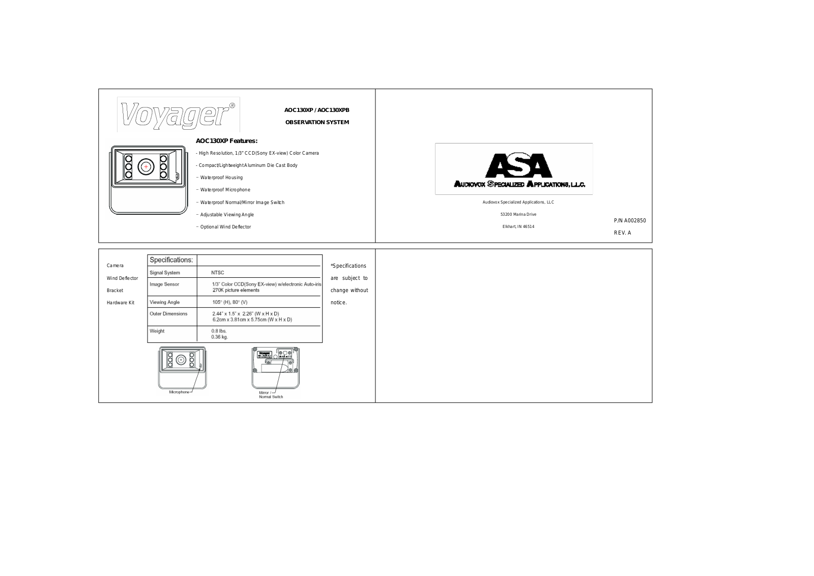 Audiovox AOC130XPB, AOC130XP User Manual