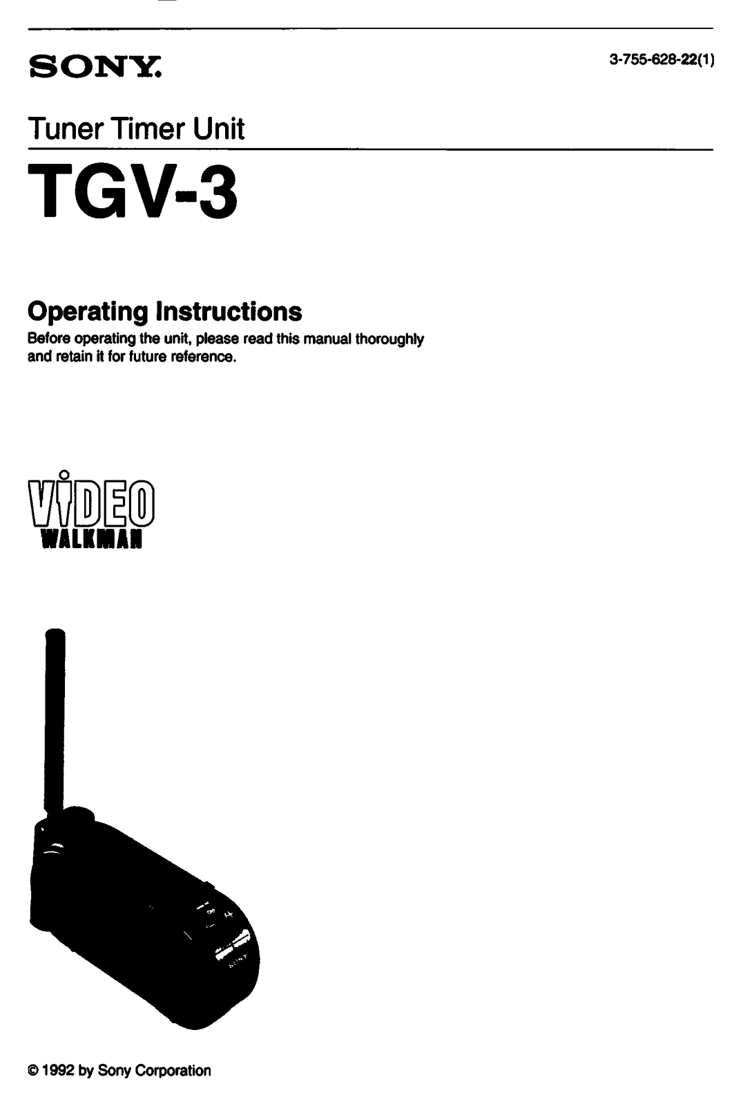 Sony TGV3 User Manual