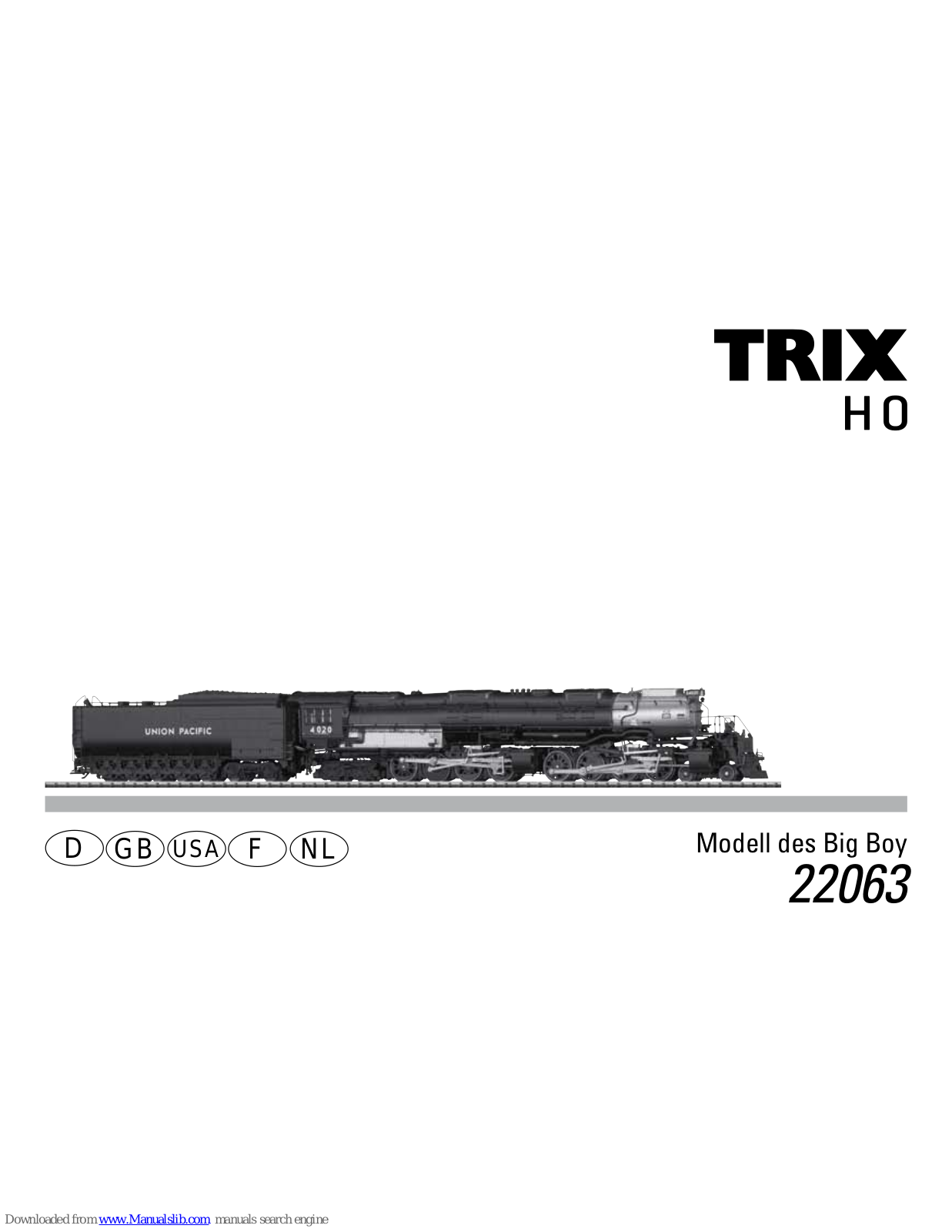 Trix Big Boy 22063, Big Boy 22062 User Manual