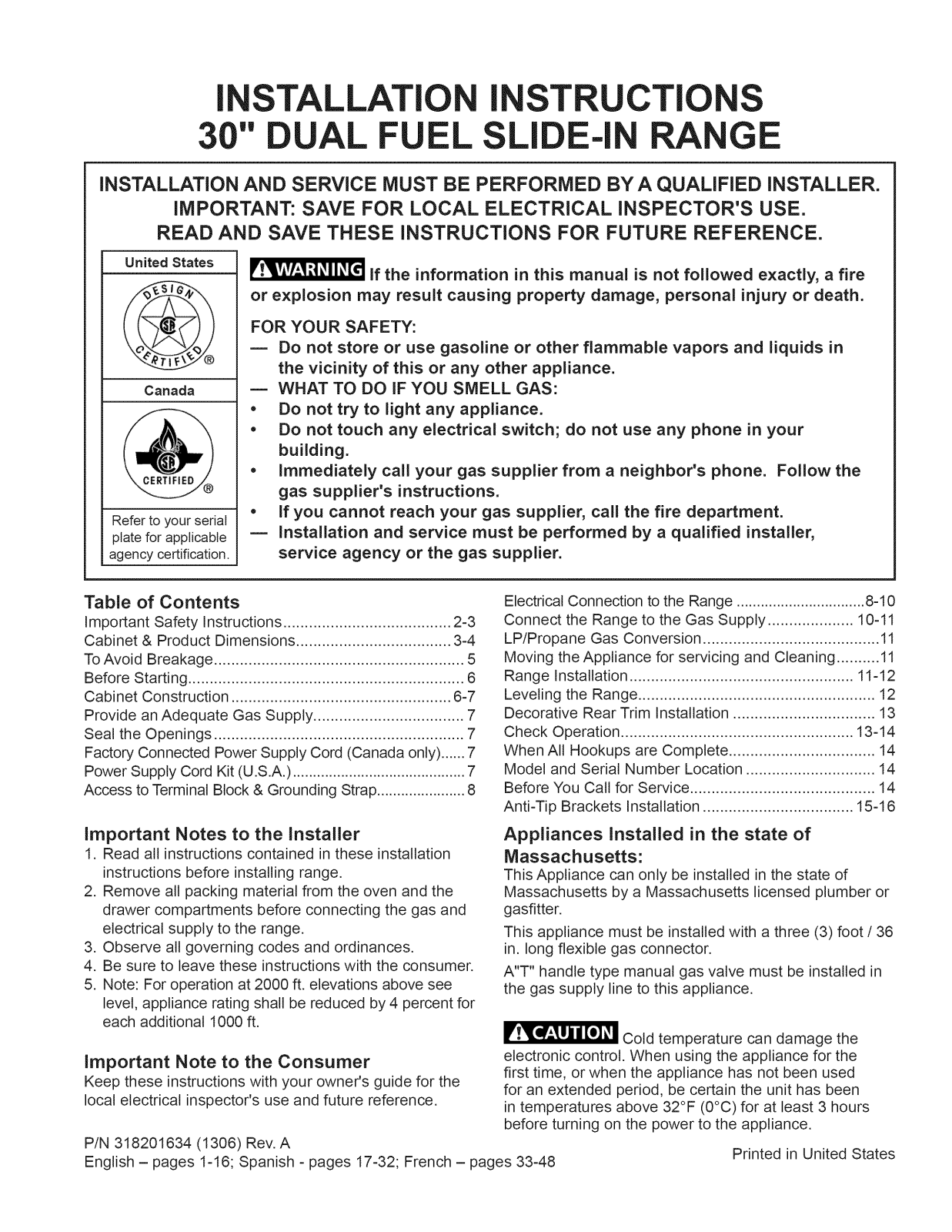 Kenmore Elite 79042753510, 79042753511, 79042753512, 79042753514, 79042763510 Installation Guide - ManualMachine.com
