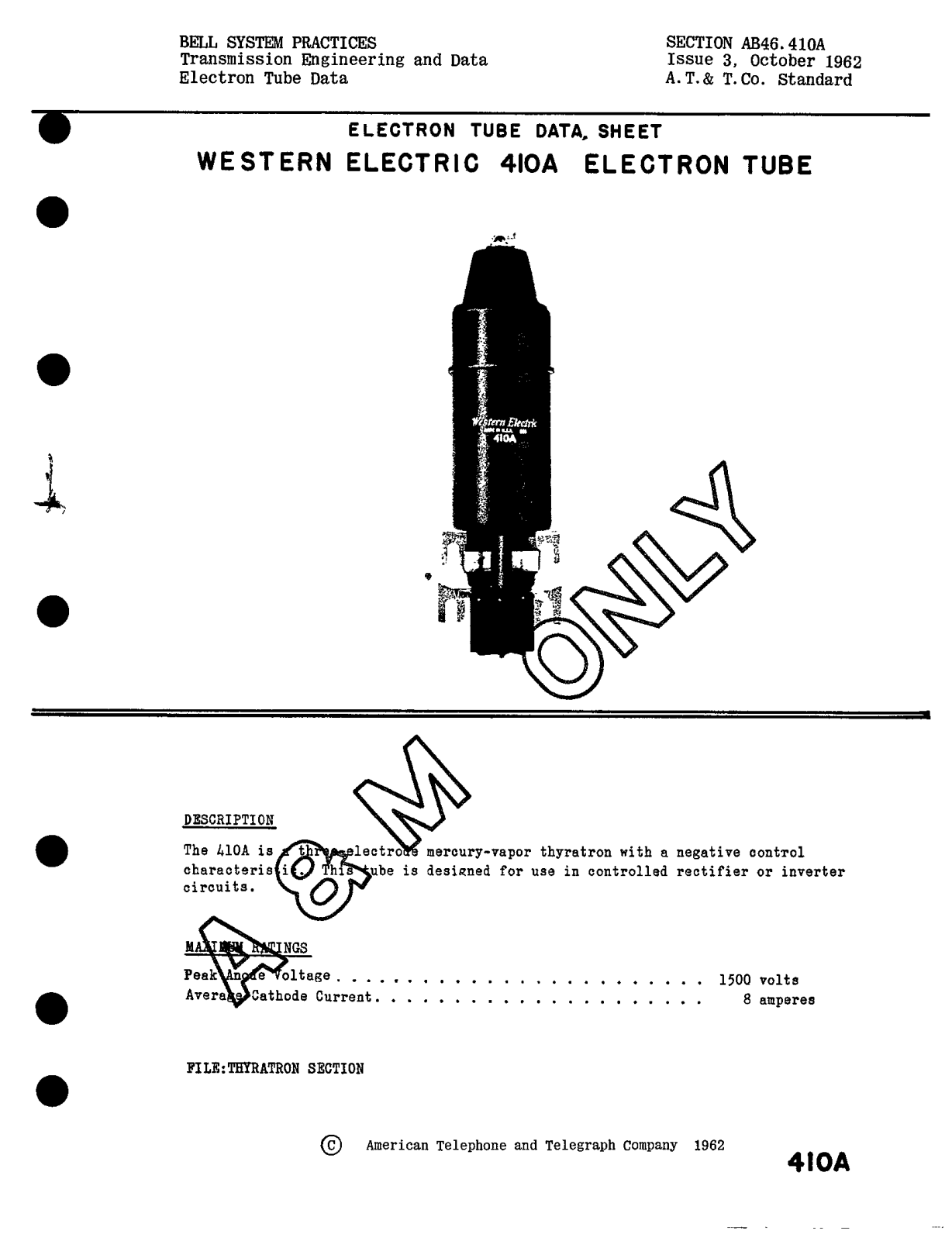 Western Electric 410-A Brochure