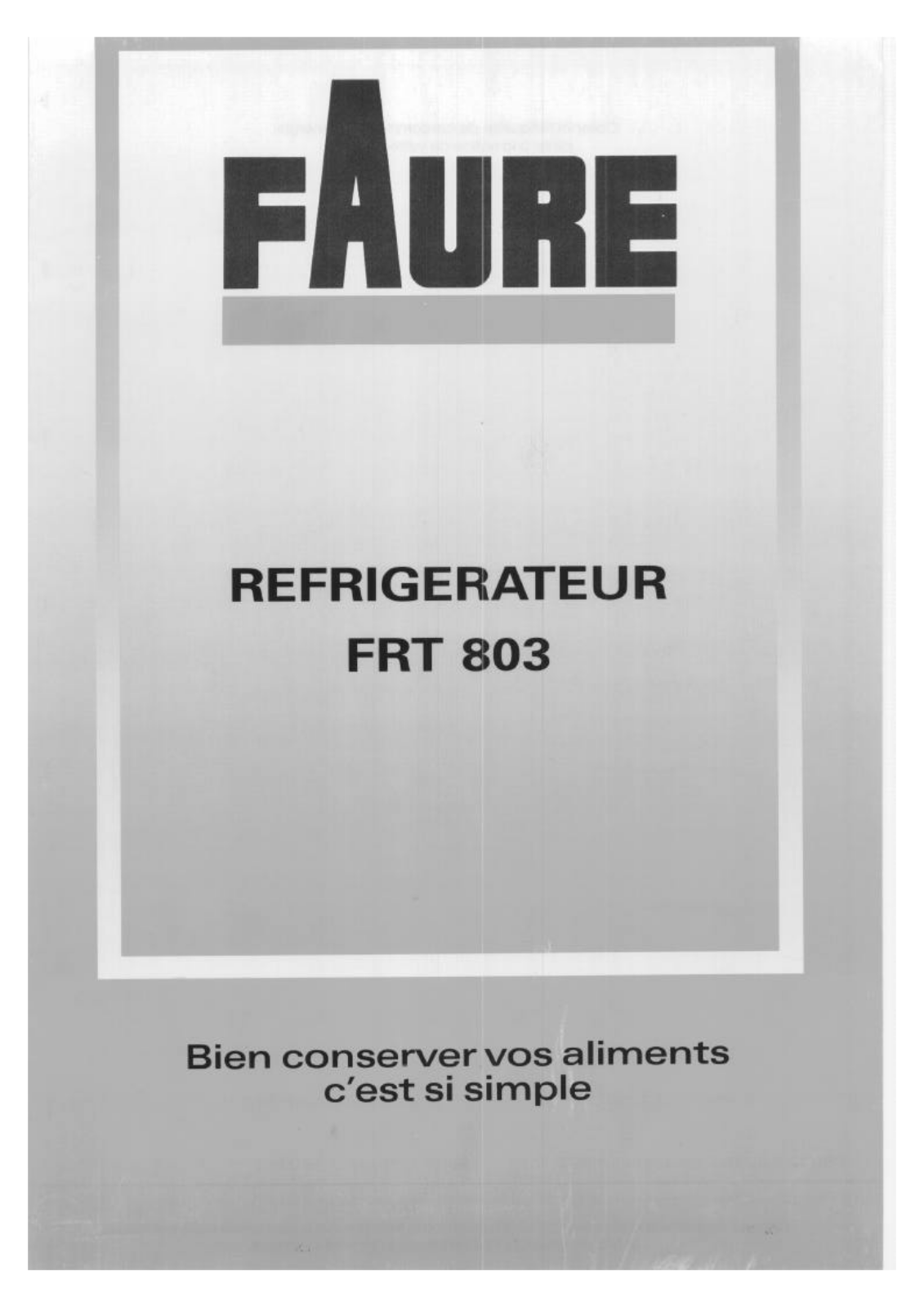 Faure FRT803M-3, FRT803W-3 Manual