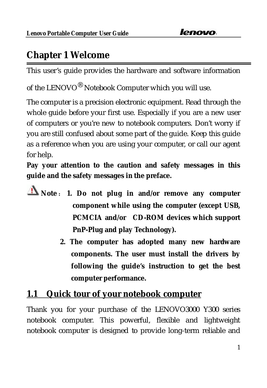 Lenovo Laptop User Manual