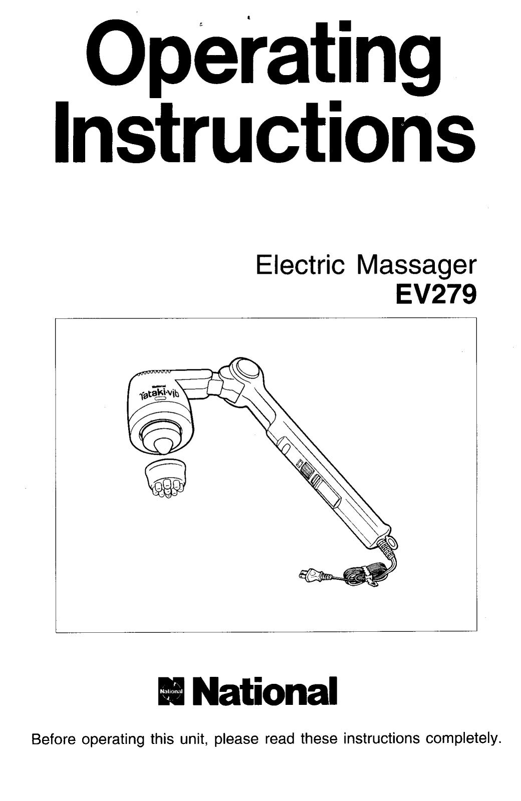 Panasonic ev-279 Operation Manual
