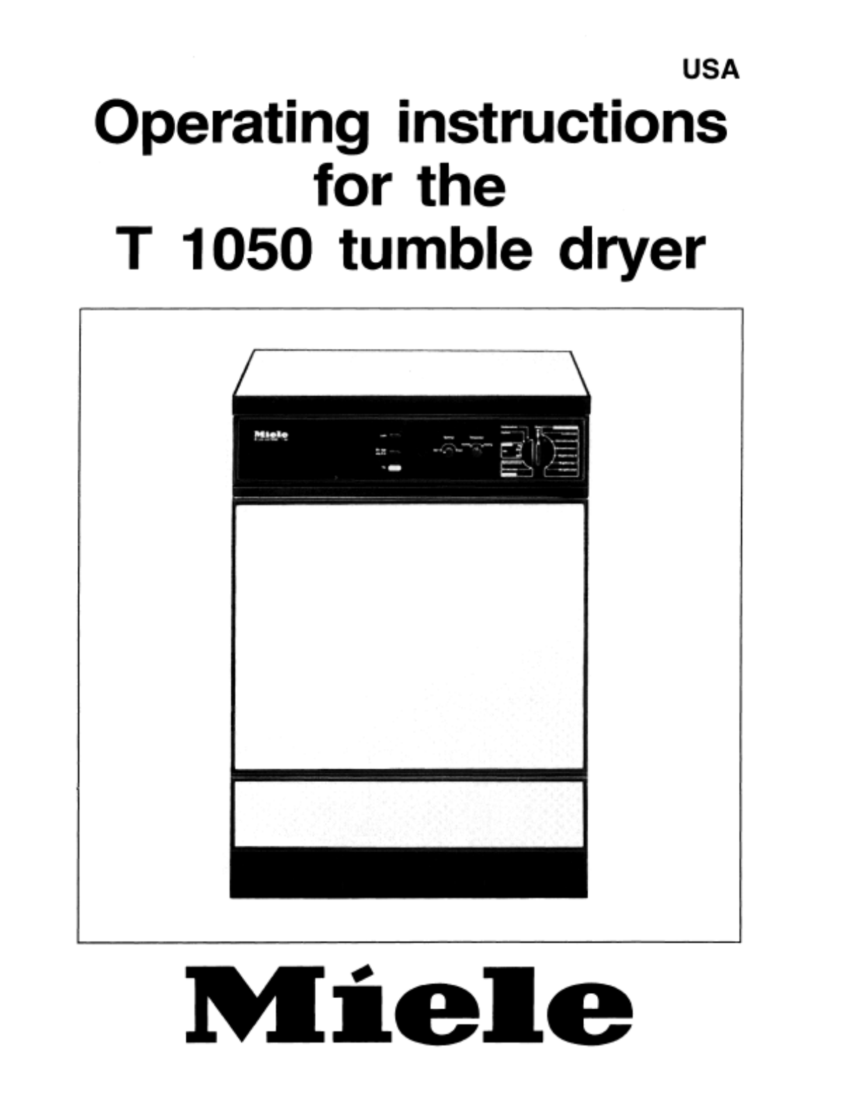 Miele T1050 Operating instructions