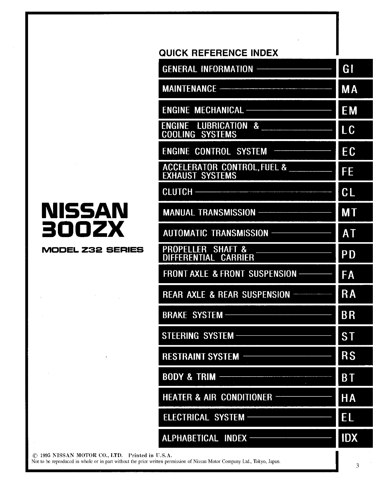 Nissan 300ZX        1996 Service Manual