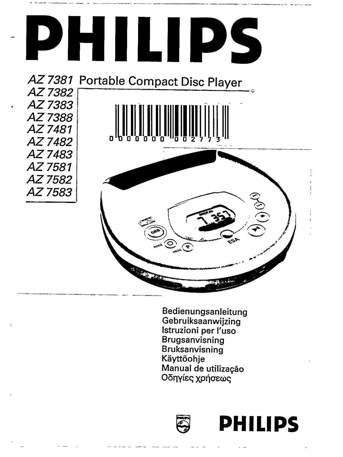 Philips AZ7387/00, AZ7386/00, AZ7384/00 User Manual