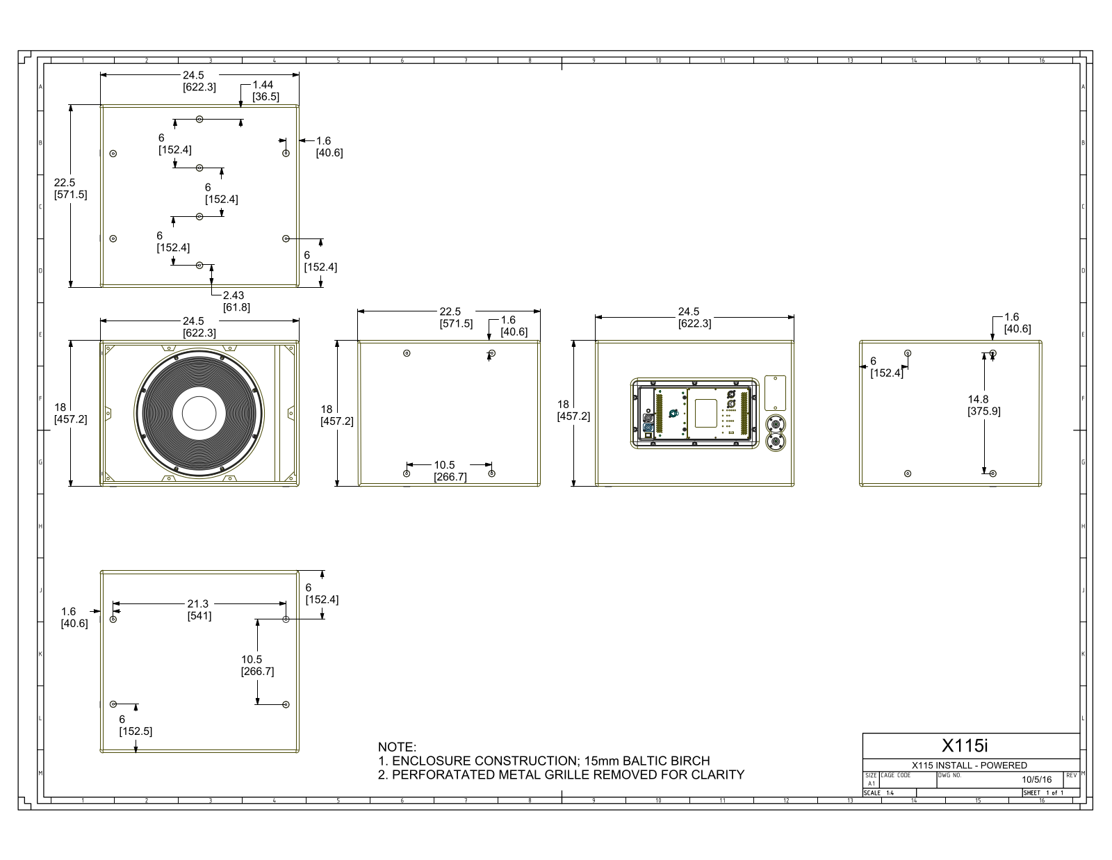 PreSonus X115I, X115I-P Data Sheet