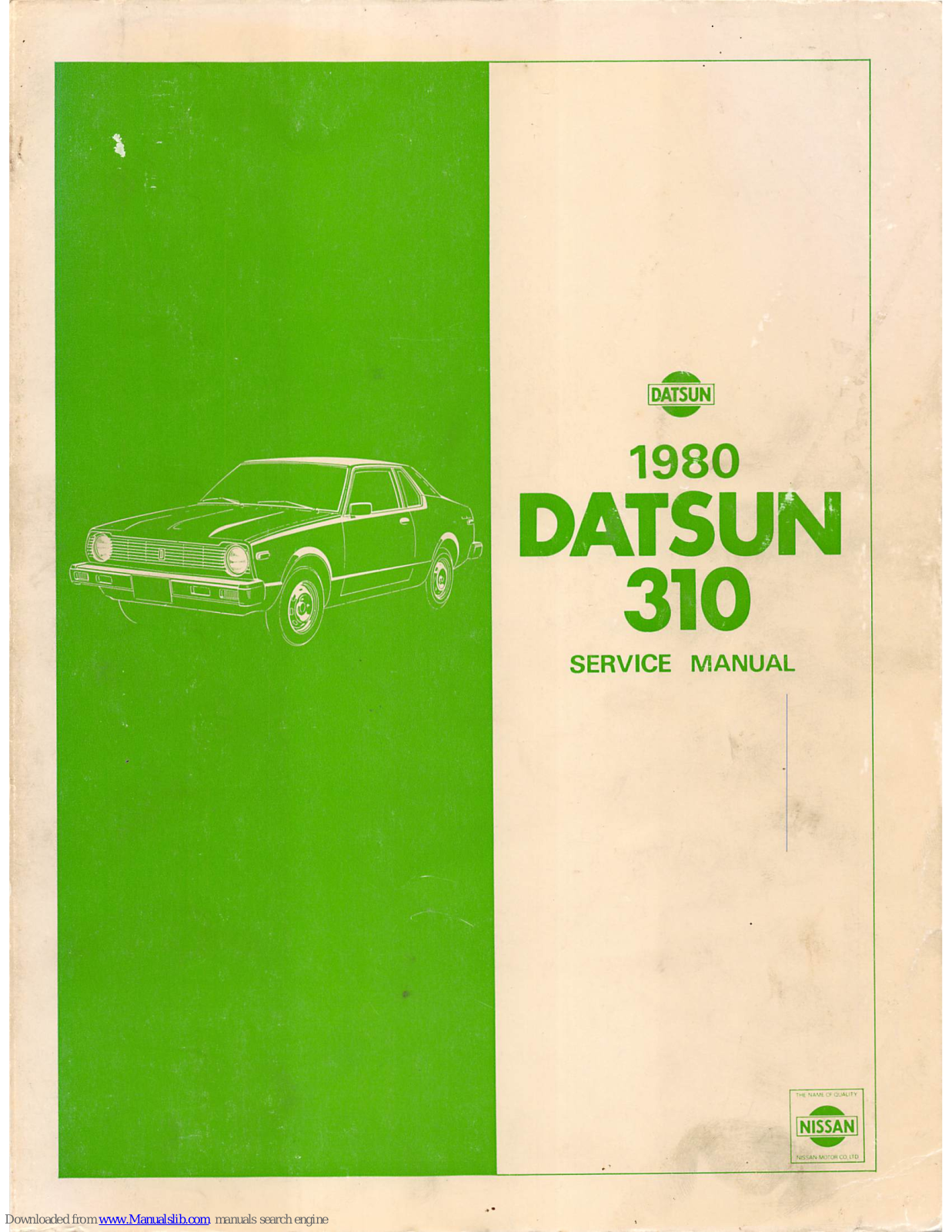 Datsun 1980 310 Service Manual - ManualMachine.com