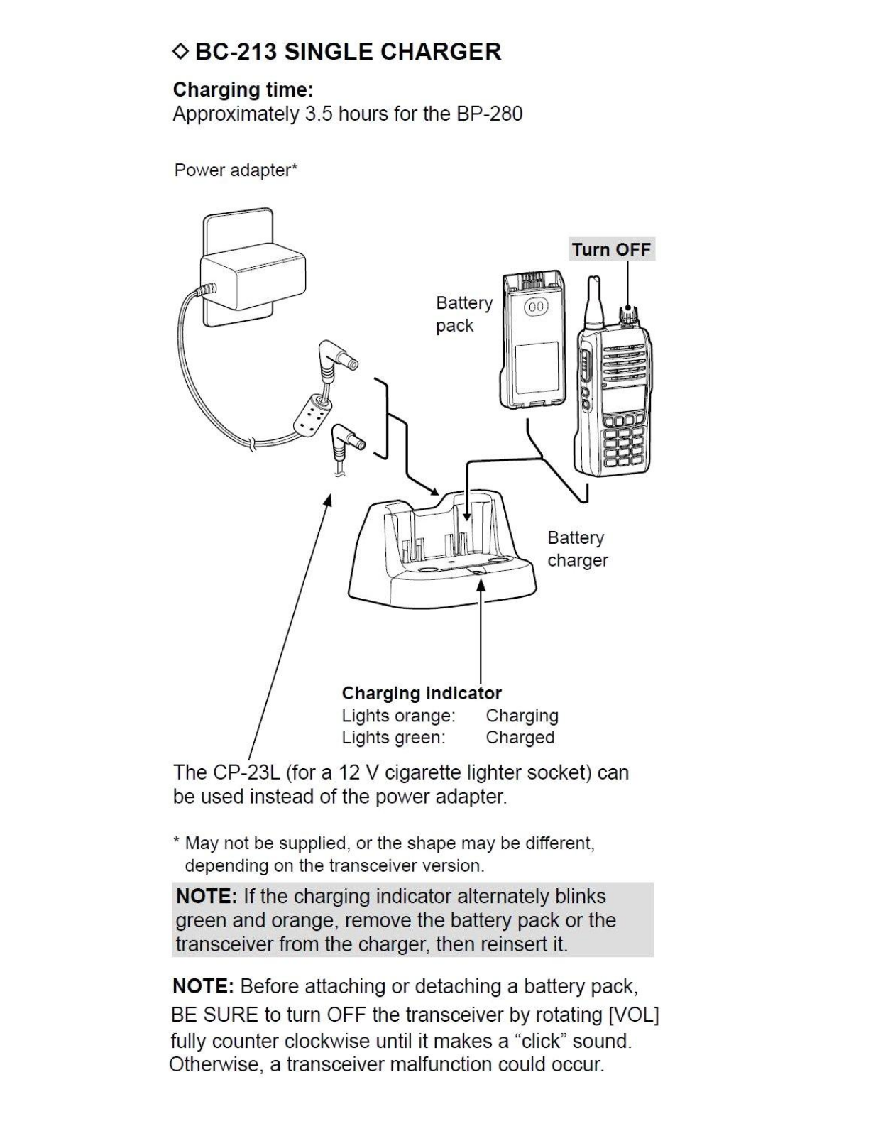 ICOM BC-213 Instructions manual