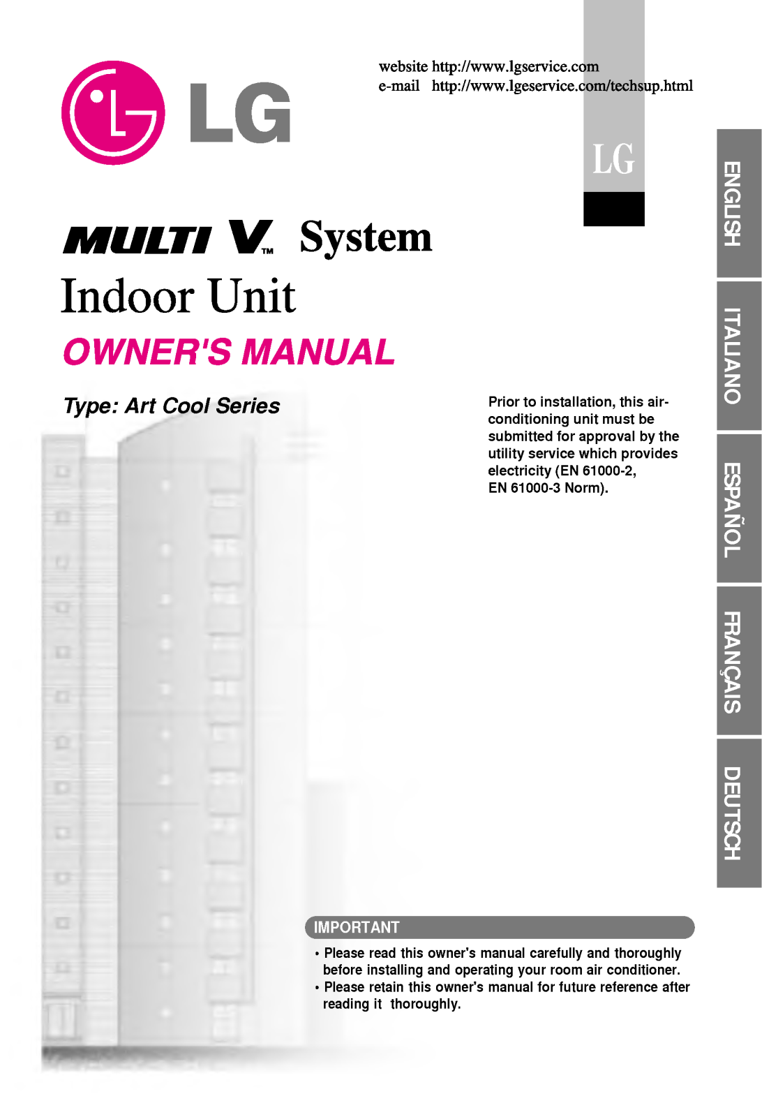 LG LRNU09GSPM0, ARNU07GSPB1, ARNU12GSPM0, ARNU12GSPD0, ARNU09GSPD0 User Manual