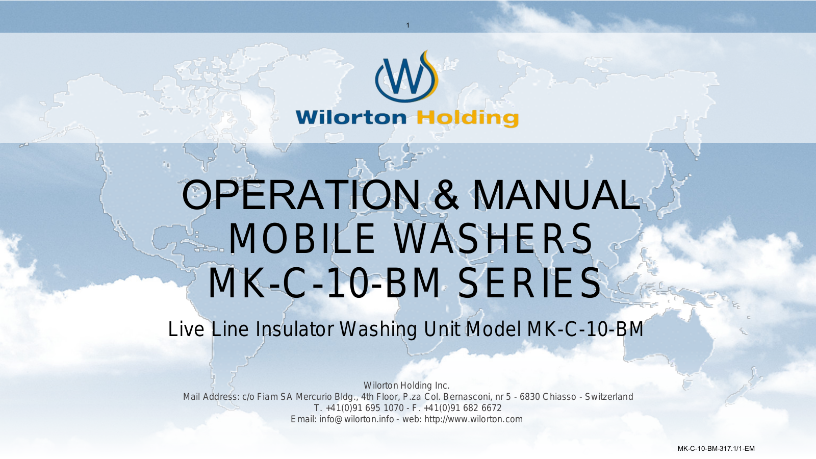 Wilorton Holding MK-C-10-BM Operation Manual