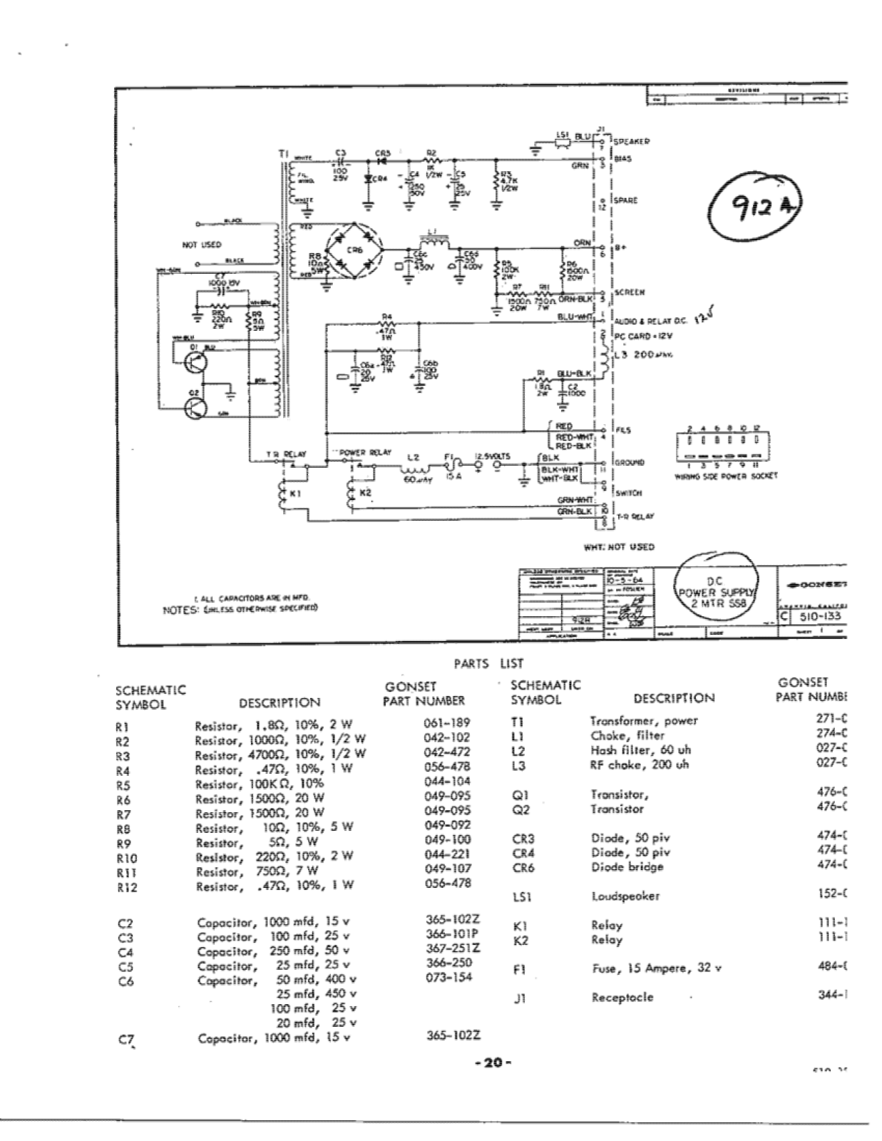 GONSET 910-A User Manual (PAGE 20)