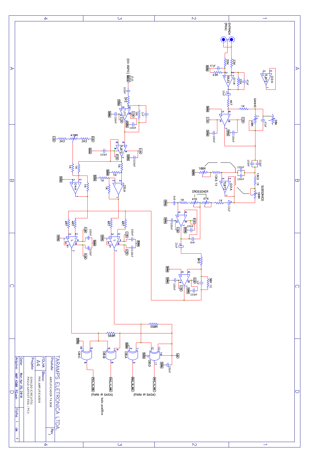 TARAMPS T4500 Schematic