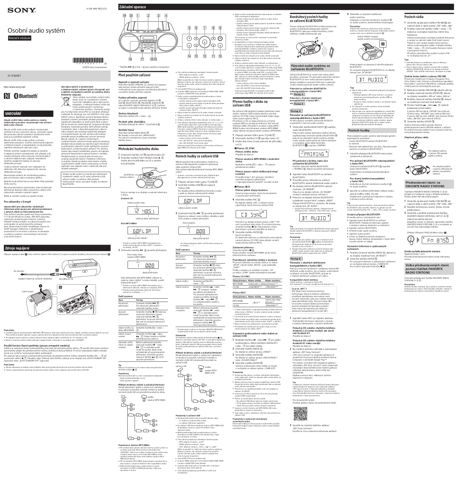 Sony ZS-RS60BT User Manual