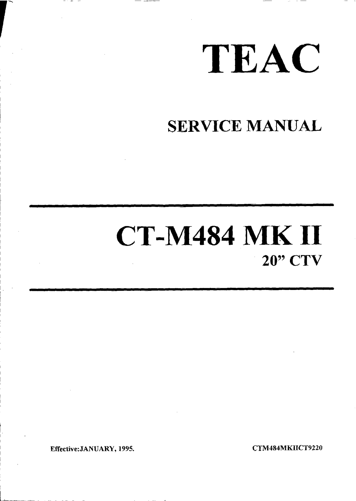 TEAC CTM-484 Mk2 Service manual