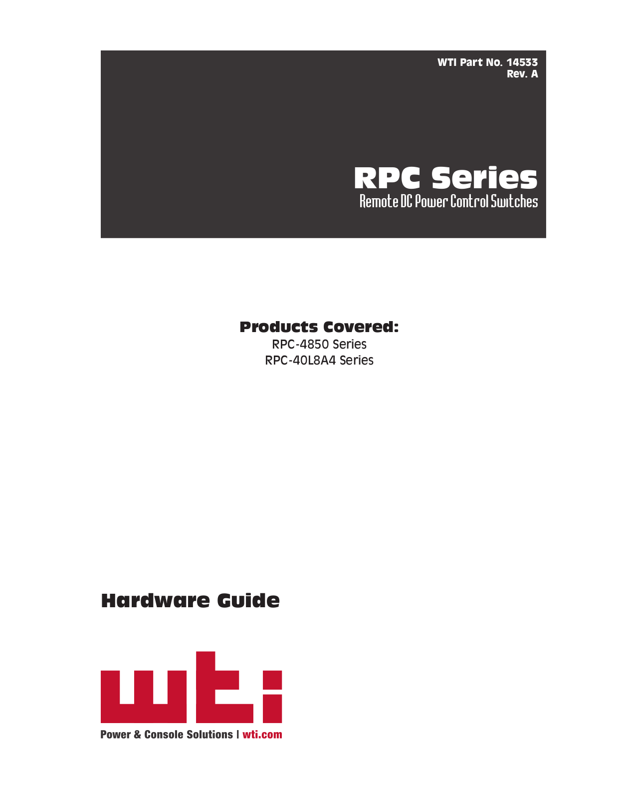 WTI RPC-40L8A4 Hardware Manual