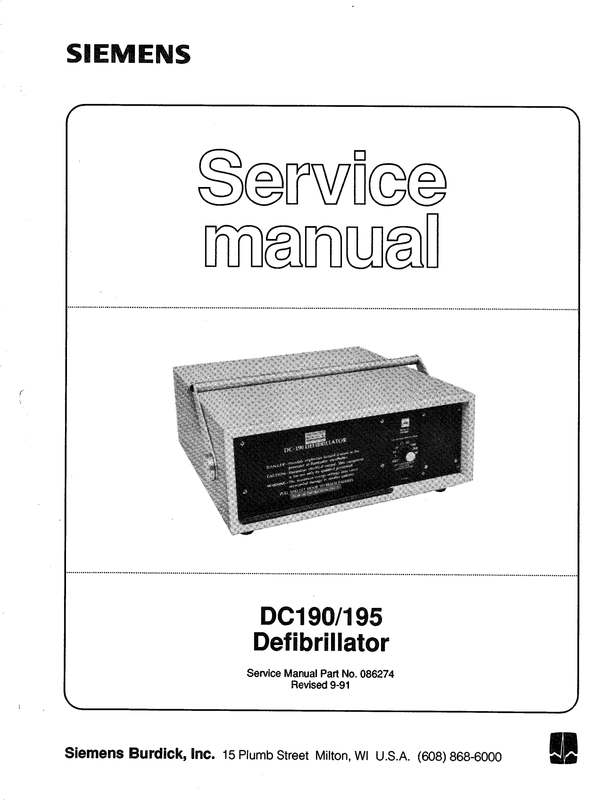 Siemens Burdick DC190 Service manual