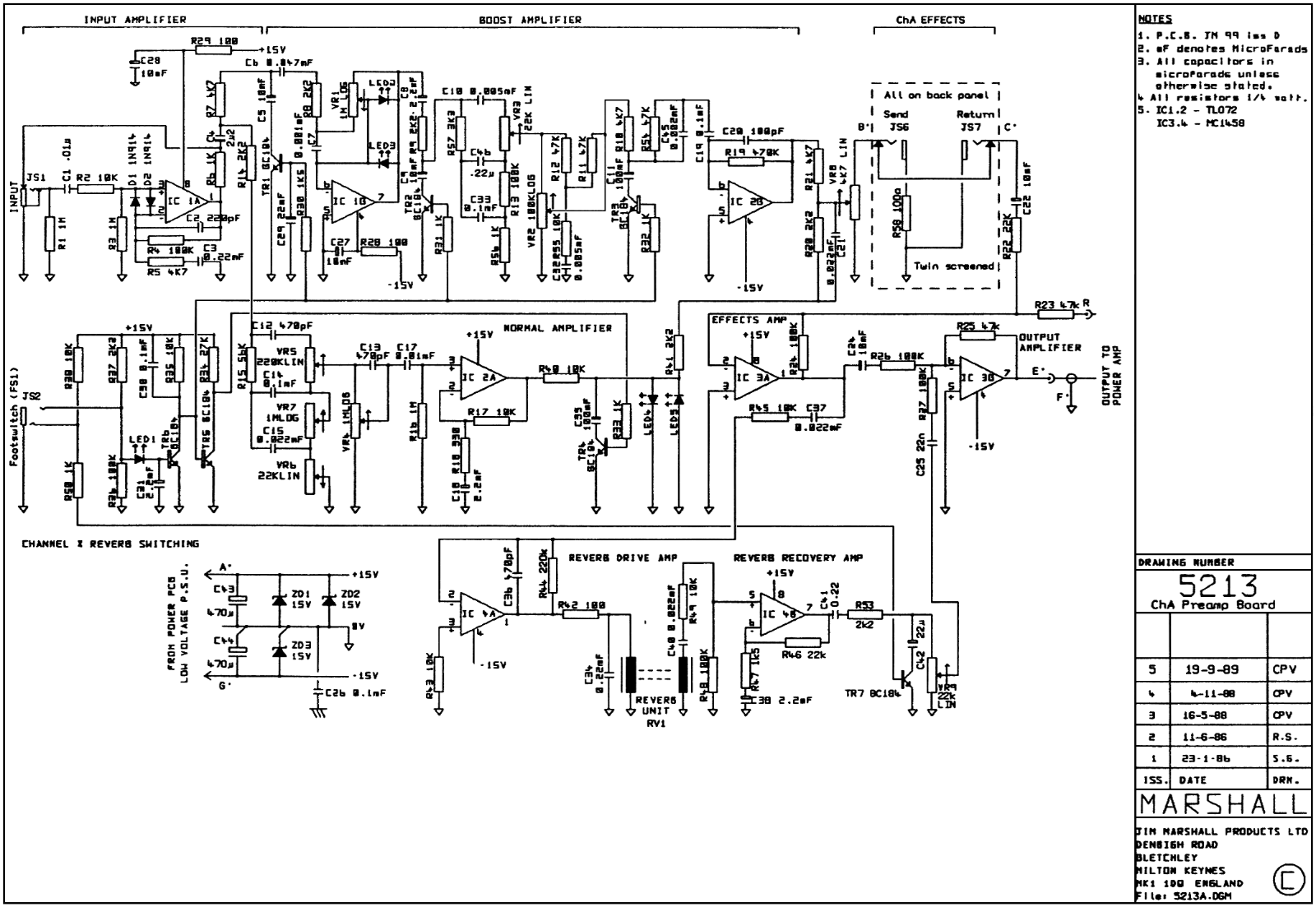 Marshall 5213-ChA-Preamp Schematic