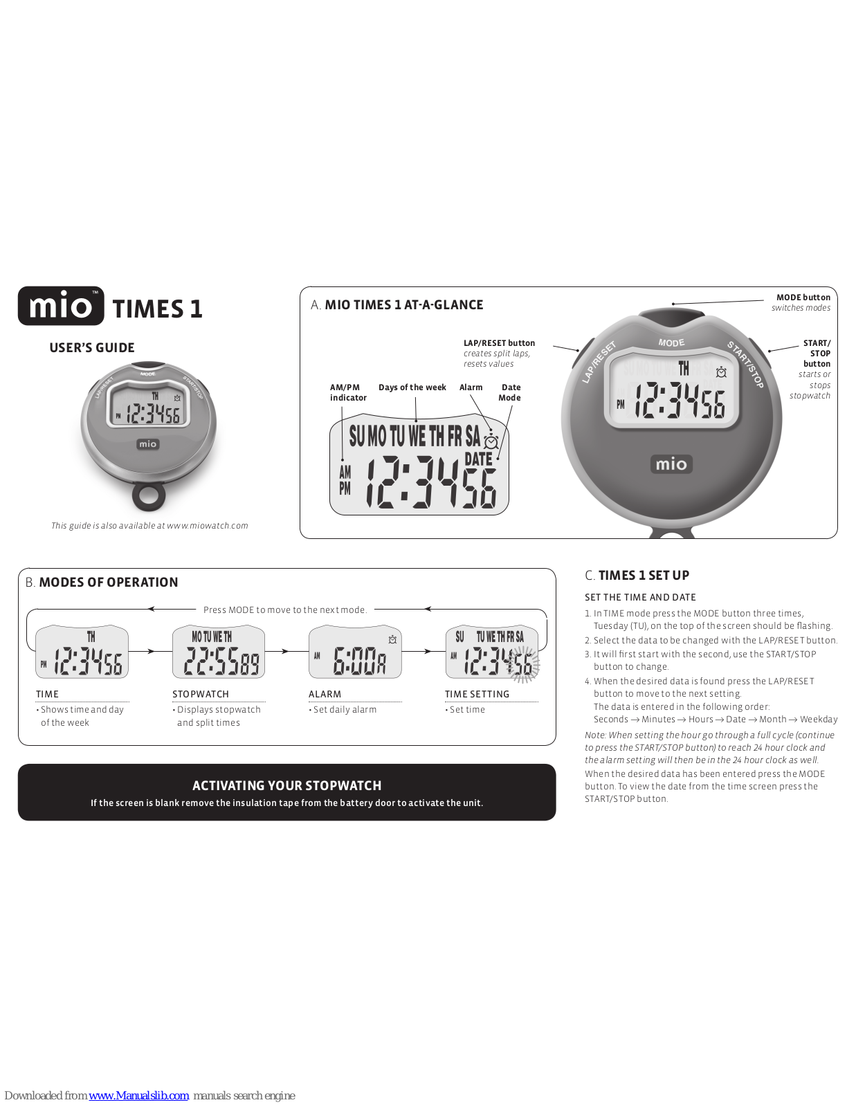 Mio TIMES 1 User Manual