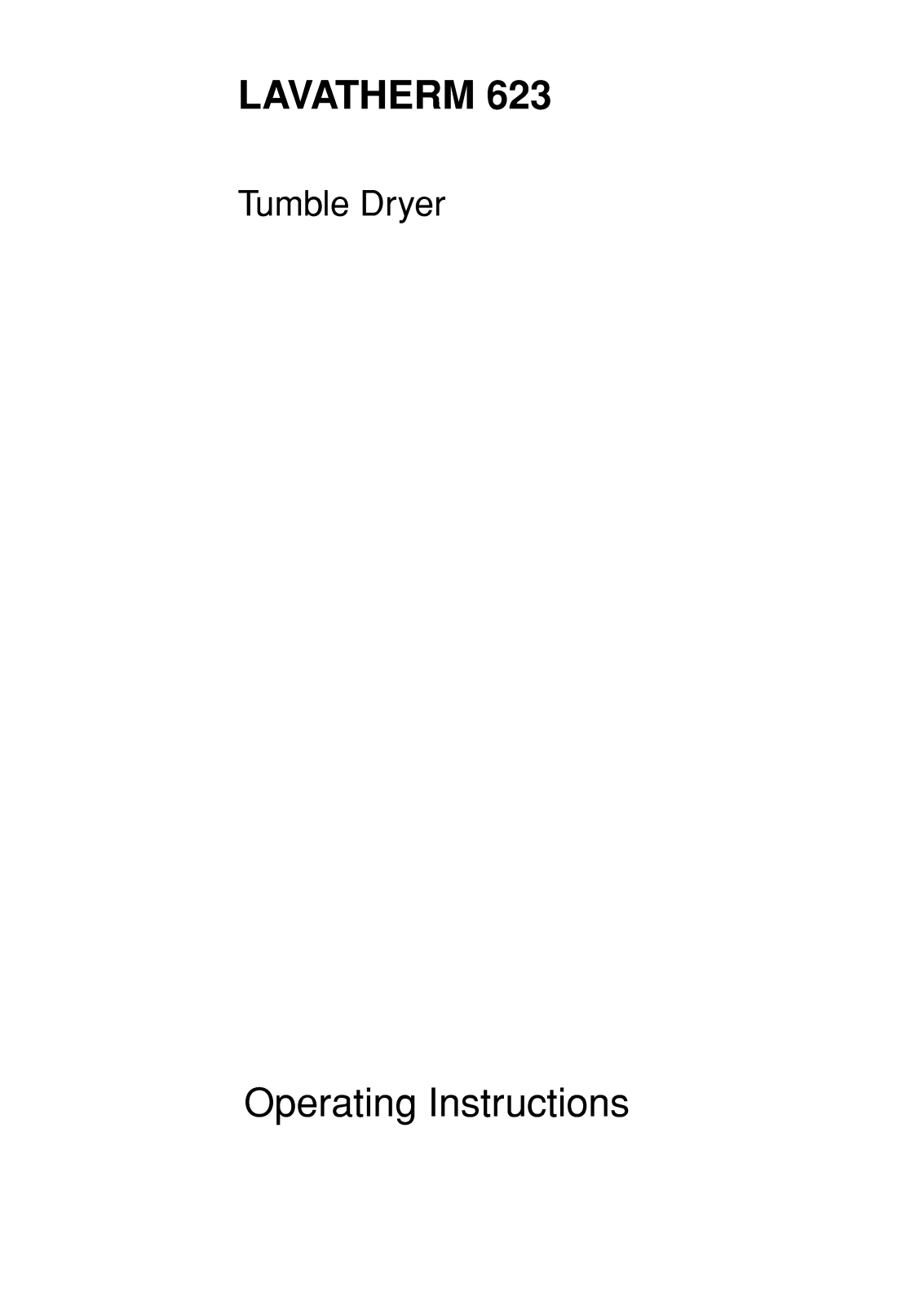 AEG Lavatherm 623 User Manual