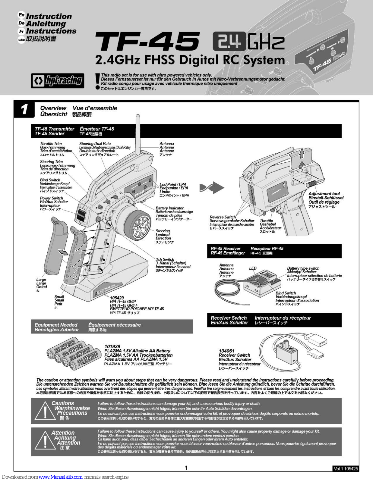 HPI Racing TF-45 Instruction