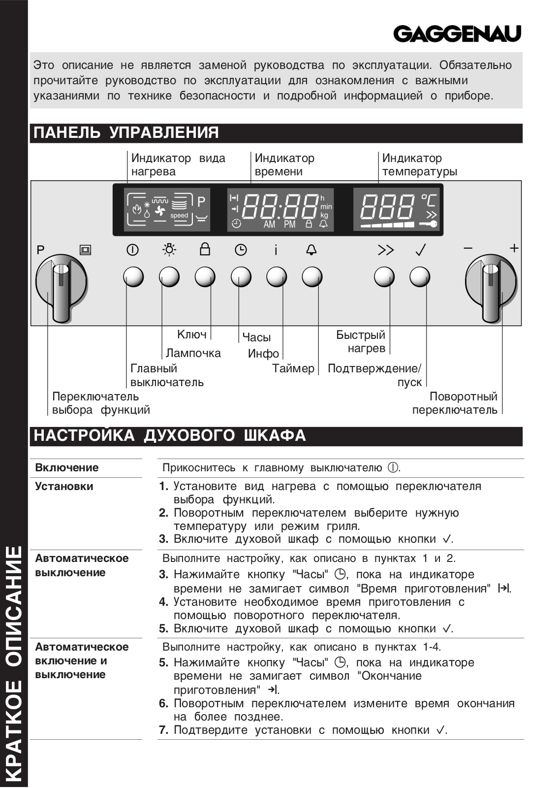 Gaggenau BL253110 User Manual